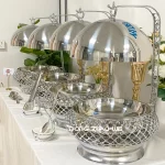 New Gold Chafer Stainless Steel Luxury Pearl Chafing Dish Golden Silver