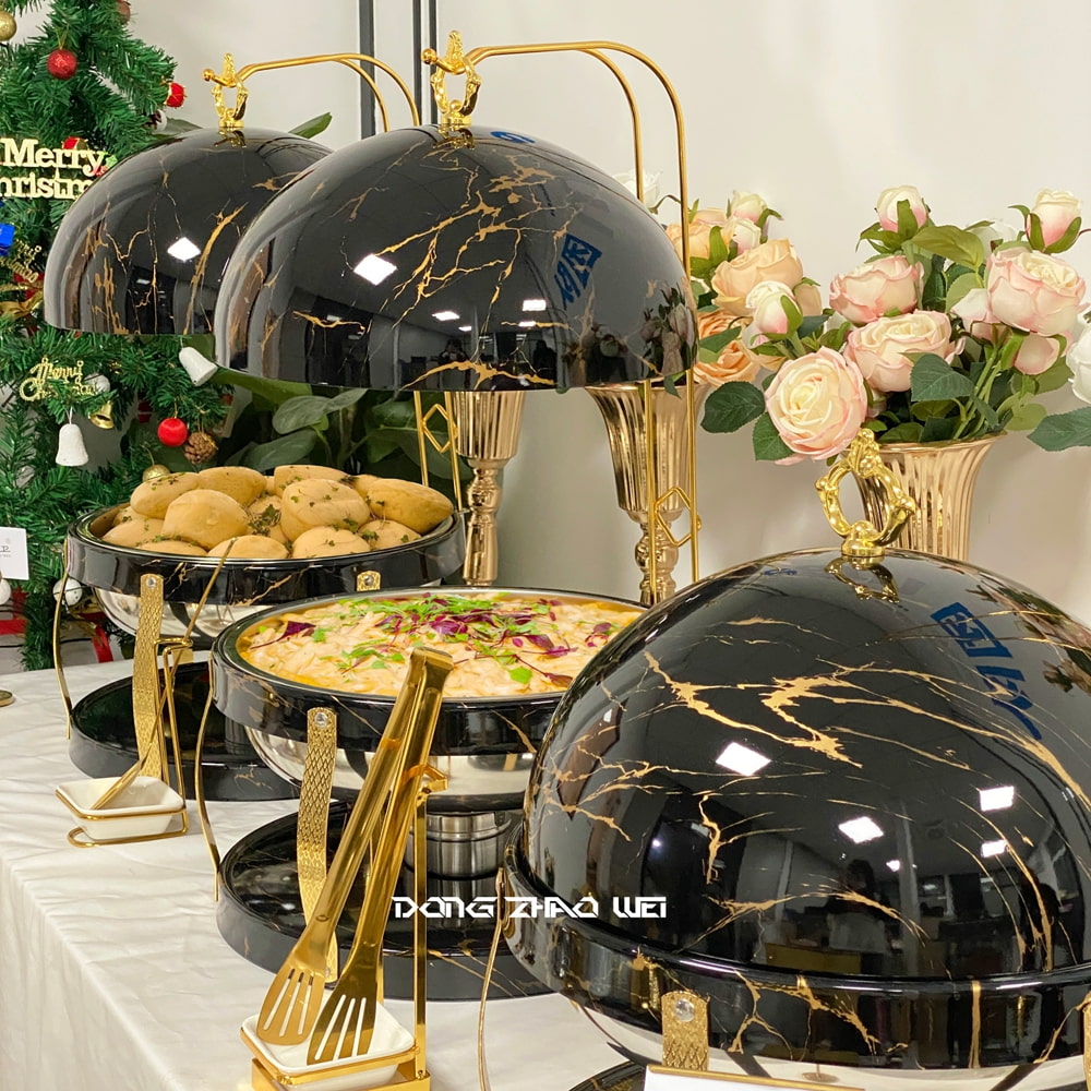 Wholesale Black Chafing Dish Buffet Set Stainless Steel Round (5)