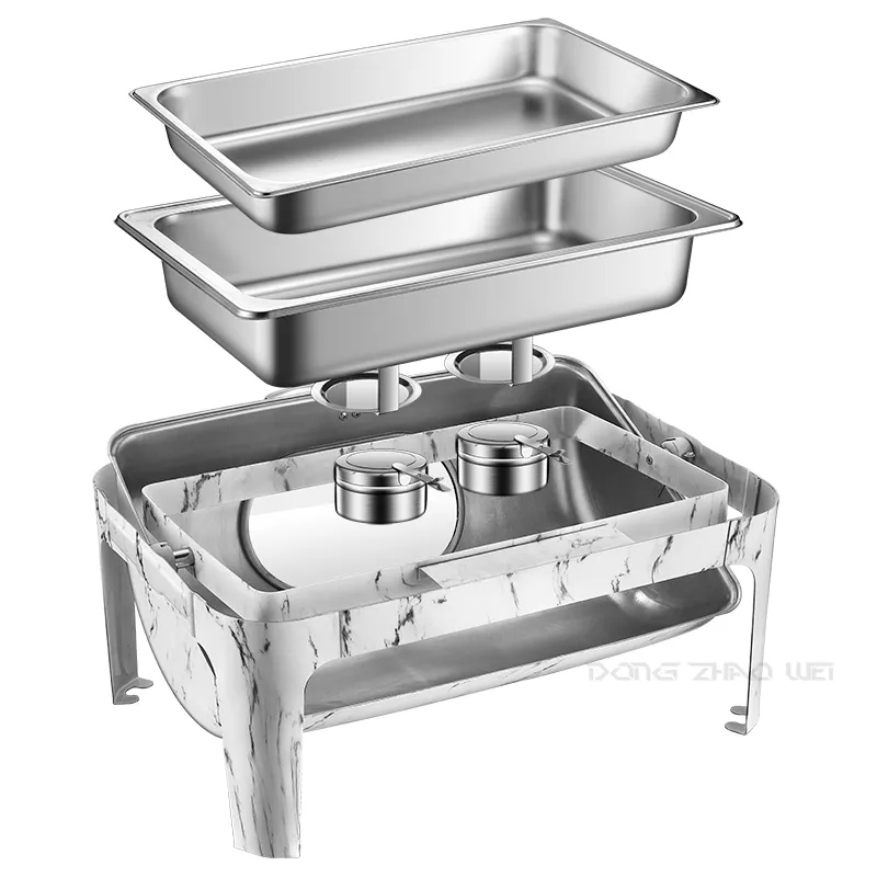 custom Roll top chafing dish marble