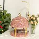 Buffet Serveur Chauffe Nourriture Wholesale Marbre Rose Round Chafing Dish Set 8L In Bulk (3)