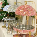 Bulk New Buffet Server Food Warmer with Pink Paisley Print Finshing (1)