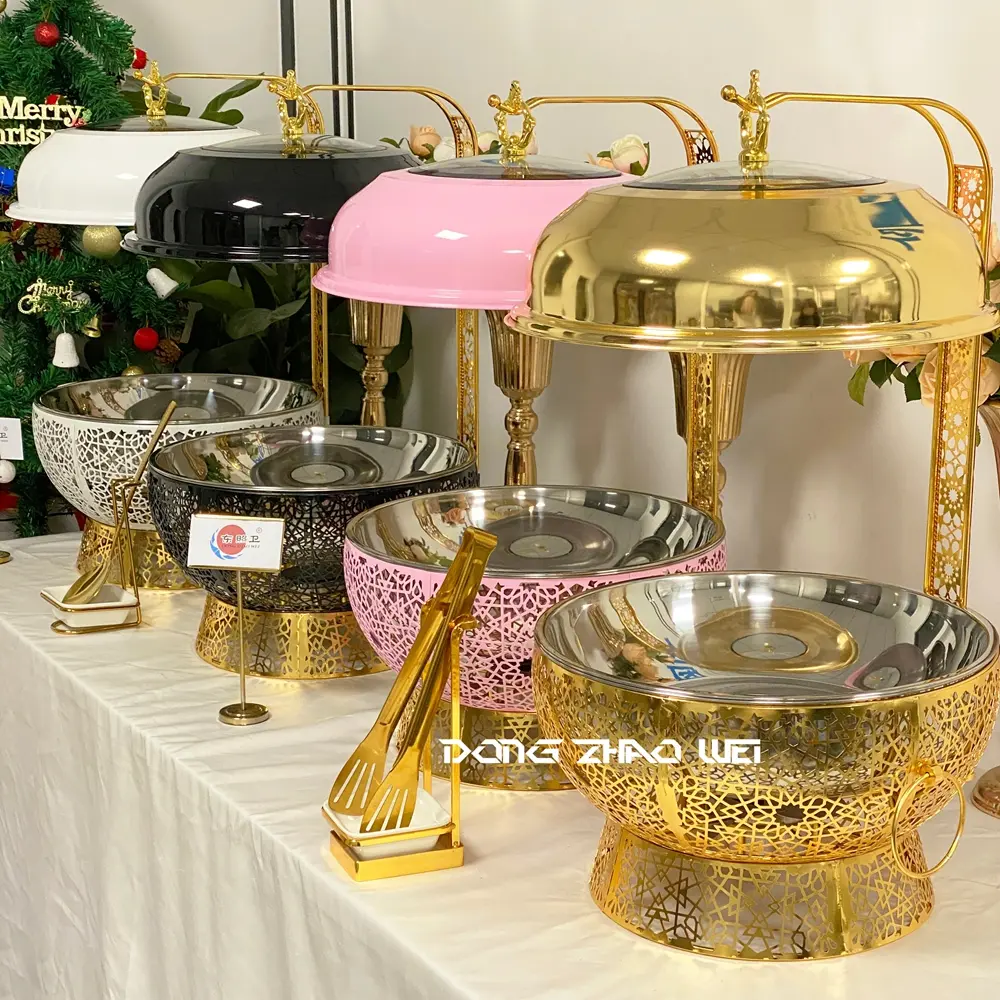 Nouveau Chafing Food Warmer en acier inoxydable, Pumpkin Fuel Chafing Dish en vrac (2)