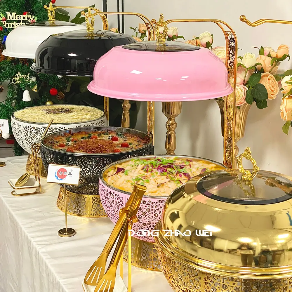 New Custom Stainless Steel Chafing Food Warmer, Pumpkin Fuel Chafing Dish in Bulk (4)