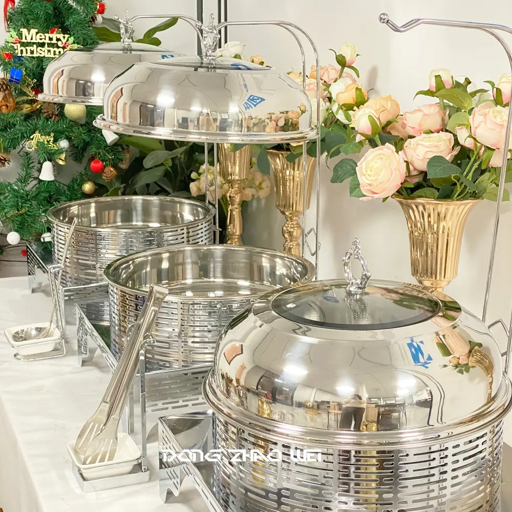 Wholesale Square Chafing Dish With Glass Lid, Modern Silver Food Warmer Custom (1)
