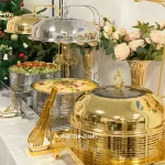 Wholesale Square Chafing Dish With Glass Lid, Modern Silver Gold Plated Food Warmer Custom (1)