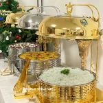 Wholesale Square Chafing Dish With Glass Lid, Modern Silver Gold Plated Food Warmer Custom (2)