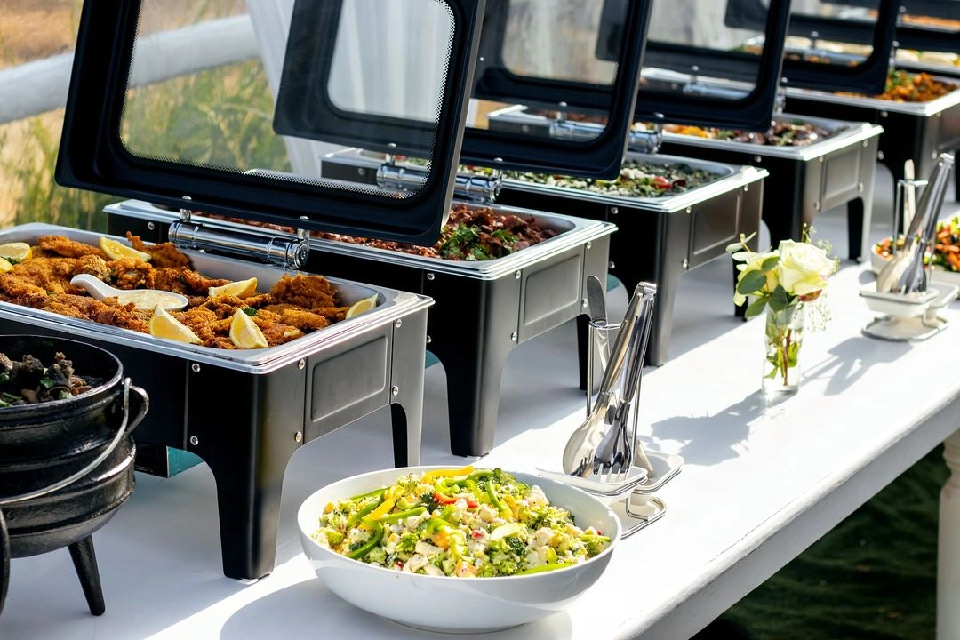 durable stainless steel chafing dish for an outdoor party