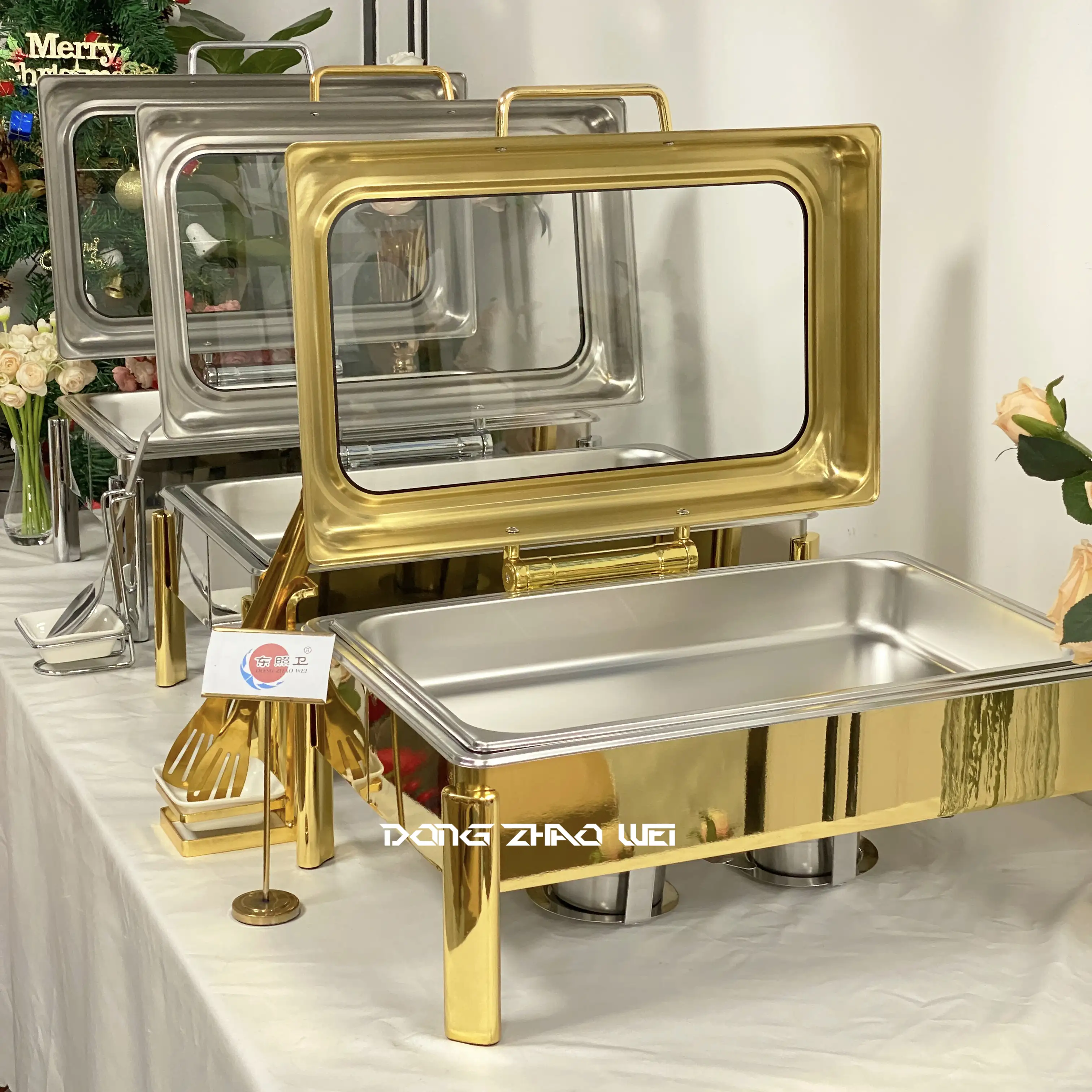 Grossiste Chafing Dishes avec couvercle en verre (7)