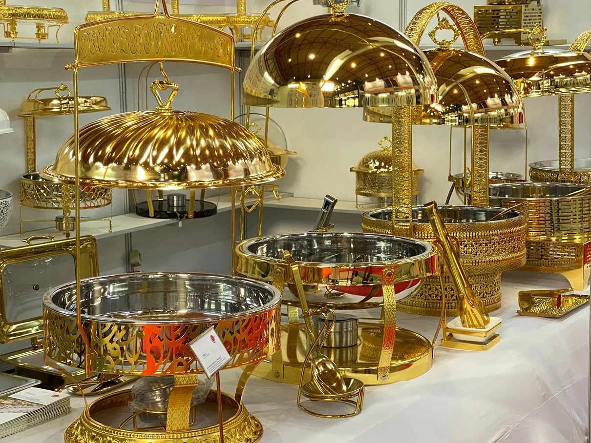 wholesale gold chafing dish with hanging lid series (2)