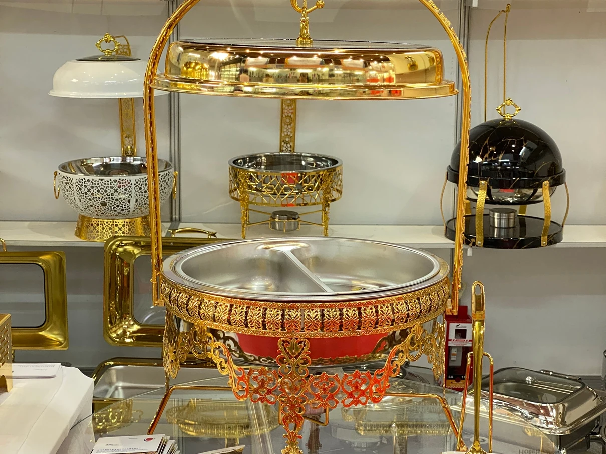 wholesale gold chafing dish with hanging lid series (3)