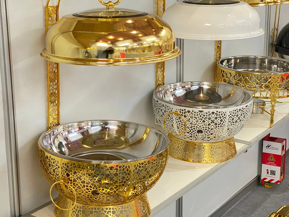 wholesale gold chafing dish with hanging lid series