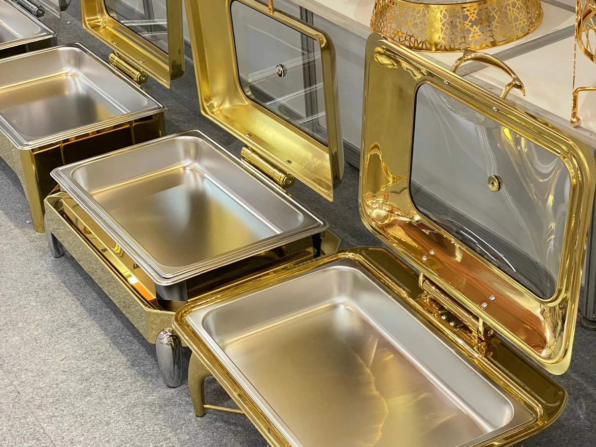 wholesale hydraulic chafing dish with glass lid series