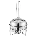 Custom Round Chafing Dish with Glass Lid, Golden Silver Big Waterdrops Chafing Dish Set Supplier (5)