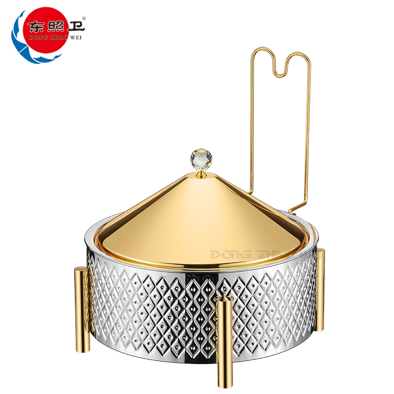 Custom Stainless SteelChafing Dish with Lid, Luxury Pinapple Chafing Dish in Bulk (3)