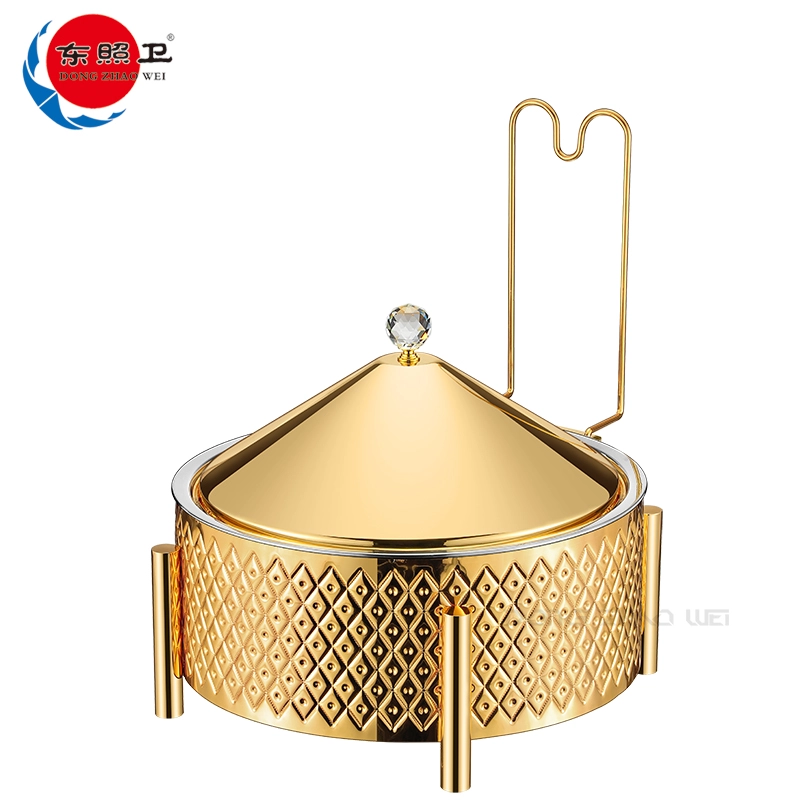 Custom Stainless SteelChafing Dish with Lid, Luxury Pinapple Chafing Dish in Bulk