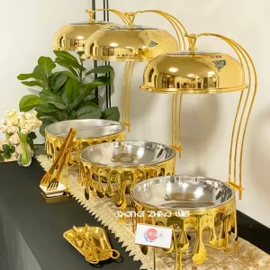 custom round chafing dish with glass lid (2)