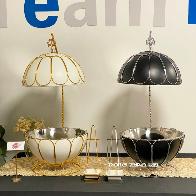 卸売ステンレス chafing 皿黒と白の地球儀ビュッフェ機器(3)