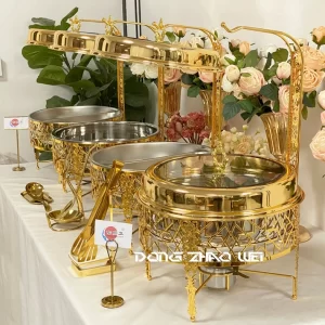 卸売 料理の皿をあぶる金豪華な星をあぶる皿 (2)