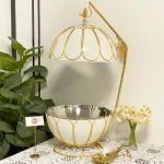Wholesale Stainless Chafing Dish Black and White Globe Food Warmer for Buffet White Golden