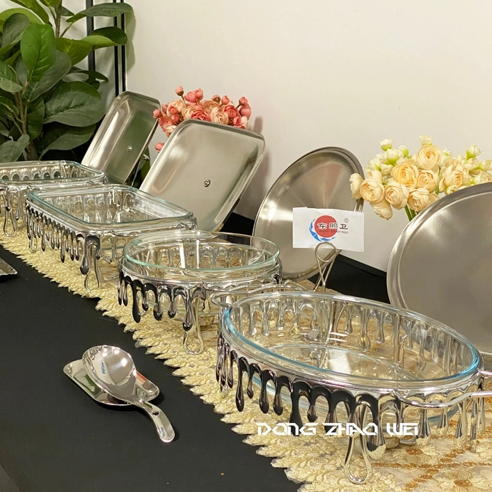 Aquecedor de alimentos para festas Prato para assar WaterDrop Armain prateado (2)