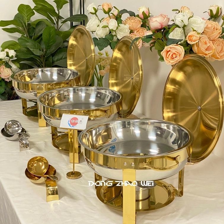 Mayorista Acero Inoxidable Chafing Dish Económico Redondo (4)