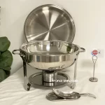 Wholesale Stainless Steel Chafer Round Economic Chafing Dish Silver (2)