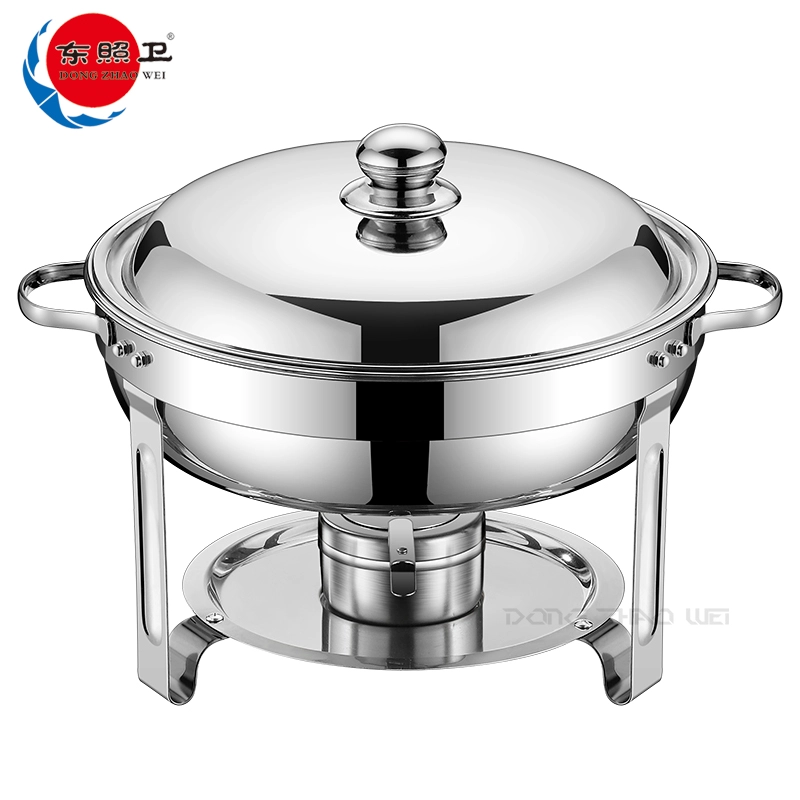Wholesale Stainless Steel Chafer Round Economic Chafing Dish Silver (3)