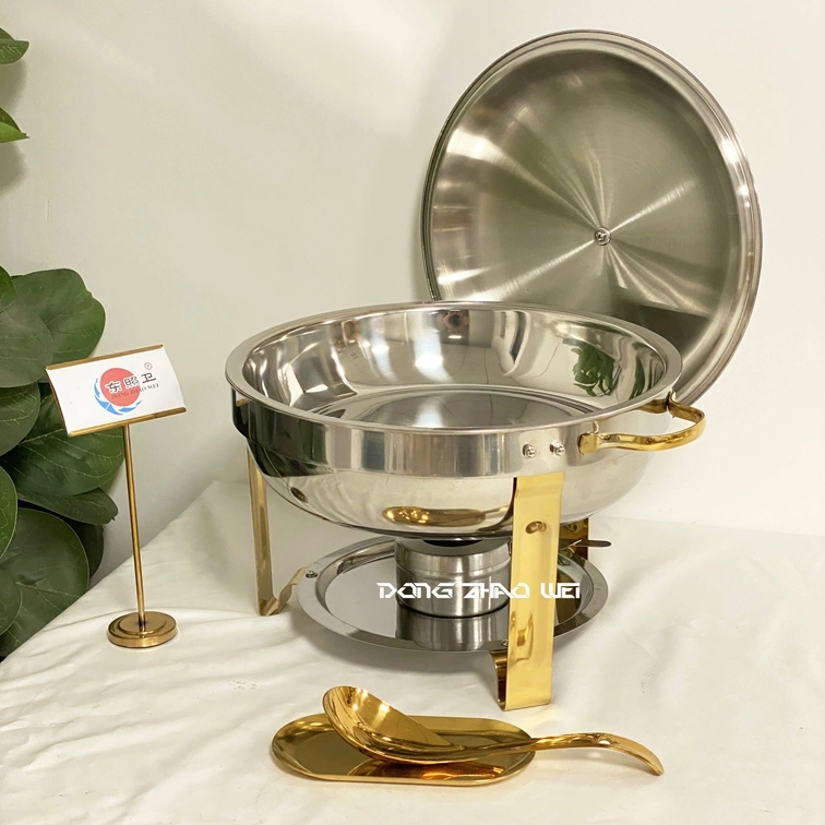 Wholesale Stainless Steel Chafer Round Economic Chafing Dish Silver Gold