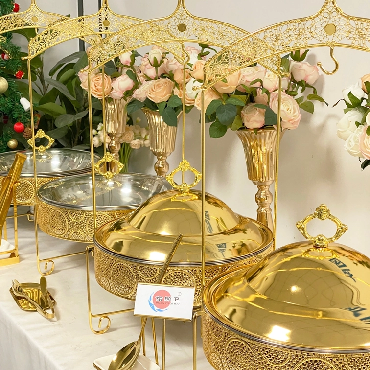 Set de Buffet para Catering Flor Dorada Jazz Chafing Dish al por mayor (2)