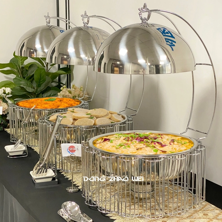 Wholesale Banquet Chafing Dishes, Sunflower Buffet Set Silver Custom