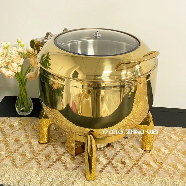 Fabricant de réchauds commerciaux 11L, Golden Silver Luxury Hydraulic Food Warmer (7)