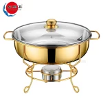 Wholesale Restaurant Food Warmer, Golden Cover Keeping Chafing Dish (1)