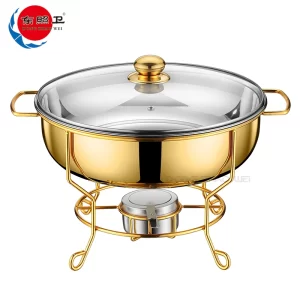 Mayorista Restaurante Calentador de Comida, Tapa Dorada Manteniendo el Chafing Dish (1)
