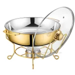 Wholesale Restaurant Food Warmer, Golden Cover Keeping Chafing Dish (2)