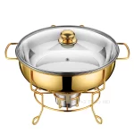Wholesale Restaurant Food Warmer, Golden Cover Keeping Chafing Dish (3)