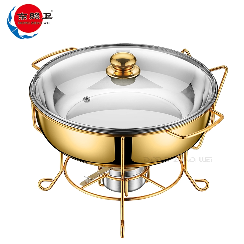 Mayorista Restaurante Calentador de Comida, Tapa Dorada Manteniendo el Chafing Dish (4)