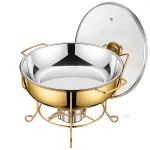 Wholesale Restaurant Food Warmer, Golden Cover Keeping Chafing Dish (5)