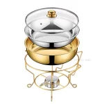 Wholesale Restaurant Food Warmer, Golden Cover Keeping Chafing Dish (6)