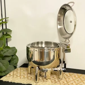 Wholesale Soup Chafing Dish 11L, Golden Silver Luxury Hydraulic Food Warmer Manufacturer (1)
