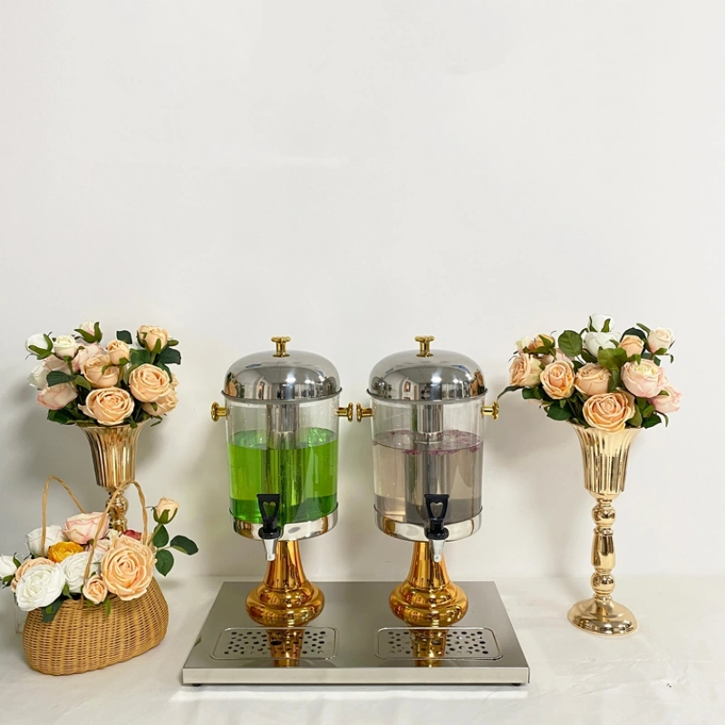 موزع عصير زجاجي فضي بالجملة، موزع عصير زجاجي فضي، موزع مشروبات مع حامل مخصص(4)