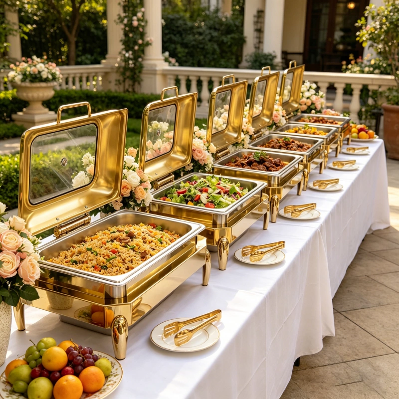 custom rectangular chafing dishes