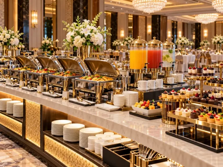 Cómo planificar un servicio completo de bufé para hoteles y salones de banquetes